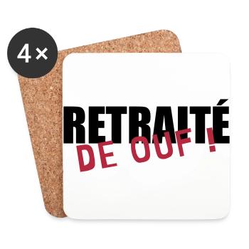 Retirement Pensioner Ruhestand Rentner Retraite - Coasters (set of 4) - white - Front