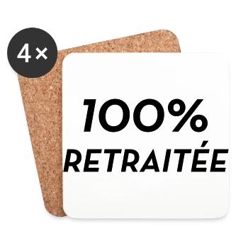 Retirement Pensioner Ruhestand Rentner Retraite - Coasters (set of 4) - white - Front