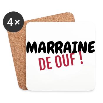 Godmother Patin Marraine Baby Bébé Family - Coasters (set of 4) - white - Front