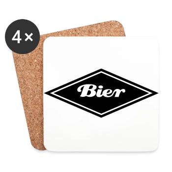 Bier Logo - Untersetzer (4er-Set) - Weiß - Vorne