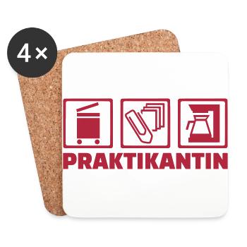 Praktikantin - Untersetzer (4er-Set) - Weiß - Vorne