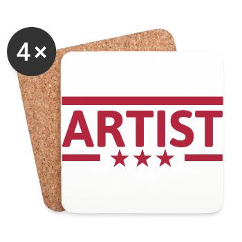Artist / Art / Künstler / Artiste / Music / Kunst - Coasters (set of 4) - white - Front