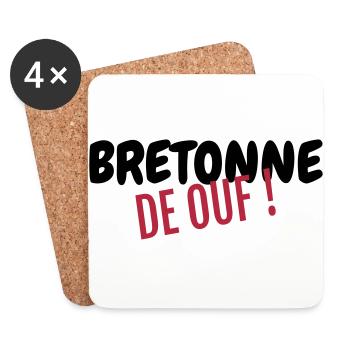 Bretagne / Breton / Bretonne / BZH / Breizh - Dessous de verre (lot de 4) - blanc - Devant