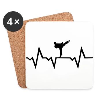 Martial Arts & Heartbeat - Coasters (set of 4) - white - Front
