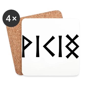Viking in runes - Coasters (set of 4) - white - Front