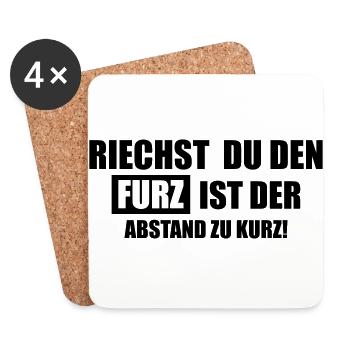 Riechst du den Furz ist der Abstand zu kurz - Untersetzer (4er-Set) - Weiß - Vorne