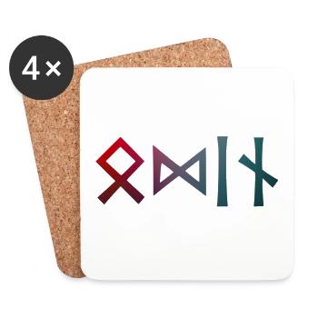 Viking design: ODIN - Coasters (set of 4) - white - Front