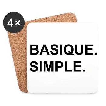 Basique. Simple. - Dessous de verre (lot de 4) - blanc - Devant