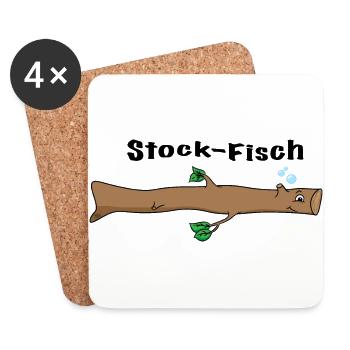 Cartoon Stock Fish - Coasters (set of 4) - white - Front