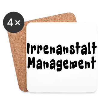Irrenanstalt Management - Untersetzer (4er-Set) - Weiß - Vorne