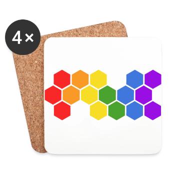 lgbt pride love gay humain pan queer lgbtq règles - Dessous de verre (lot de 4) - blanc - Devant