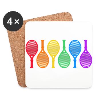 padel padeltennis paddle padel player rainbow - Coasters (set of 4) - white - Front