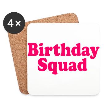Birthday squad - Dessous de verre (lot de 4) - blanc - Devant