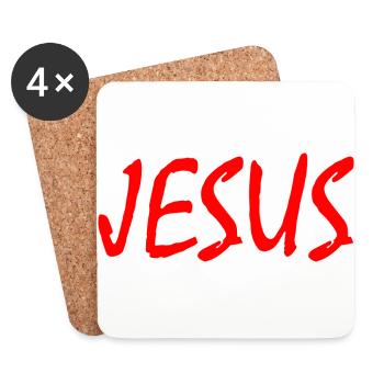 Jesus - Untersetzer (4er-Set) - Weiß - Vorne