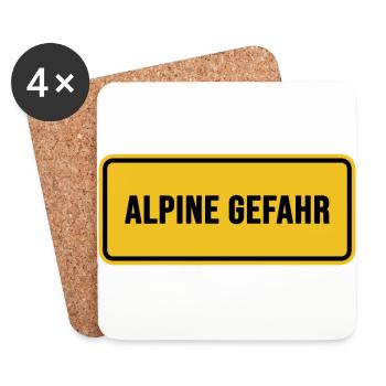 Randonnée en montagne Danger alpin crête promenade bivouac - Dessous de verre (lot de 4) - blanc - Devant