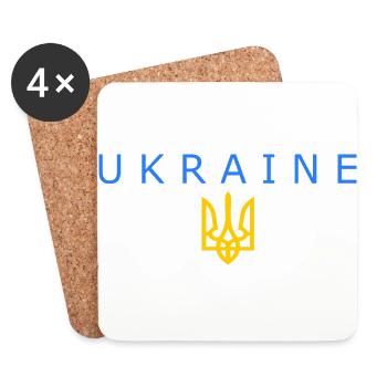 Ukraine - Dessous de verre (lot de 4) - blanc - Devant