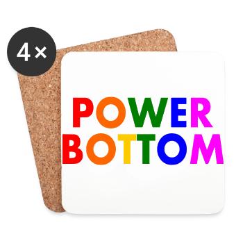 Power bottom - Coasters (set of 4) - white - Front