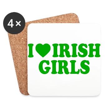 I love irish girls - Dessous de verre (lot de 4) - blanc - Devant