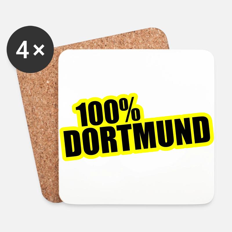 Dortmund Stadt 100% - Untersetzer (4er-Set) - Weiß