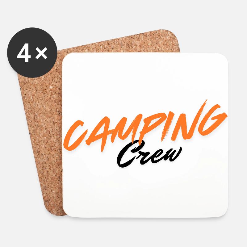 Camping Crew - Untersetzer (4er-Set) - Weiß