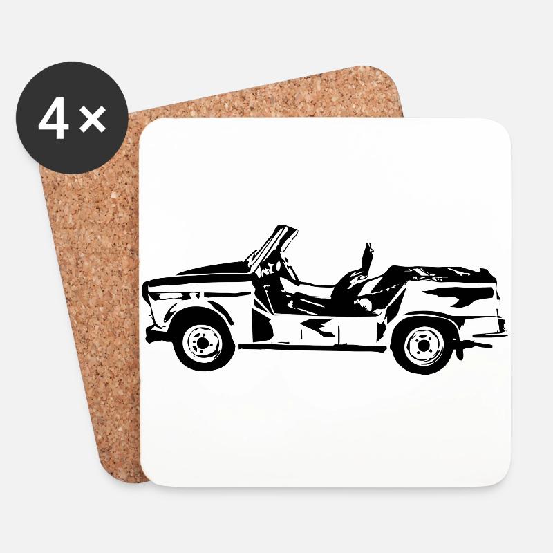  Kübel Tramp Trabi - Untersetzer (4er-Set) - Weiß