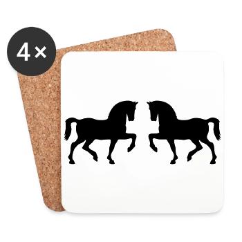 Horse Pony Riding Rider - Coasters (set of 4) - white - Front