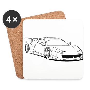 custom car outlines - Coasters (set of 4) - white - Front