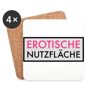 Erotische Nutzfläche | Erotik | Sex | Pärchen Frau - Untersetzer (4er-Set) - Weiß - Vorne