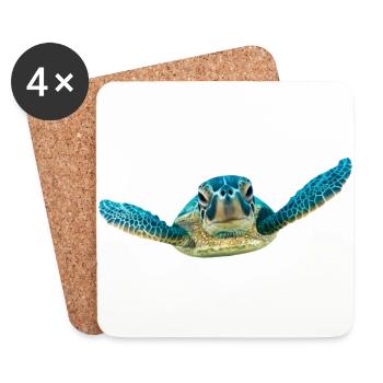 turtle schildkroete tiere animals10 - Untersetzer (4er-Set) - Weiß - Vorne