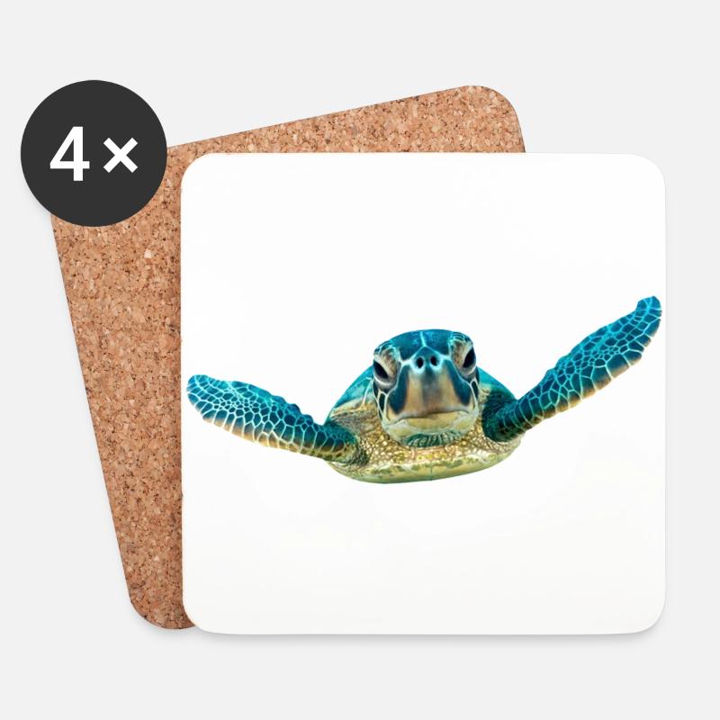 turtle schildkroete tiere animals10 - Untersetzer (4er-Set) - Weiß