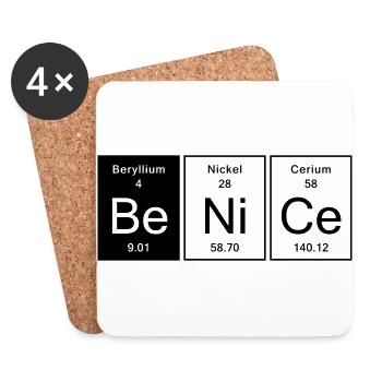 Nice - Be Nice - Dessous de verre (lot de 4) - blanc - Devant