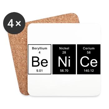 Nice - Be Nice - Dessous de verre (lot de 4) - blanc - Devant