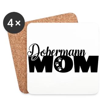 Doberman maman chien Mama Les propriétaires de chiens drôle - Dessous de verre (lot de 4) - blanc - Devant