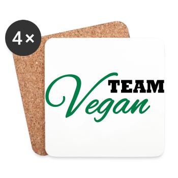 équipe Vegan - Dessous de verre (lot de 4) - blanc - Devant