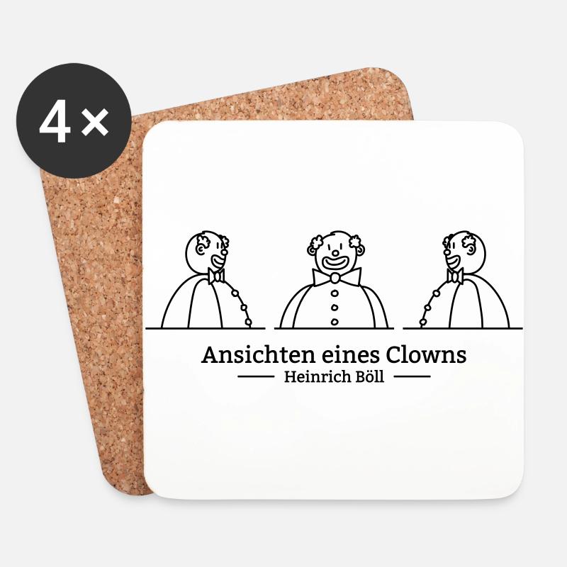 Ansichten eines Clowns (einfarbig) - Untersetzer (4er-Set) - Weiß