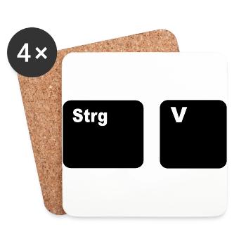 Strg V Copy and Paste Vater und Sohn Partner Shi - Untersetzer (4er-Set) - Weiß - Vorne