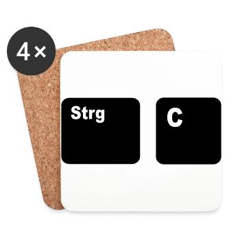Strg C Copy and Paste Vater und Sohn Partner Shi - Untersetzer (4er-Set) - Weiß - Vorne