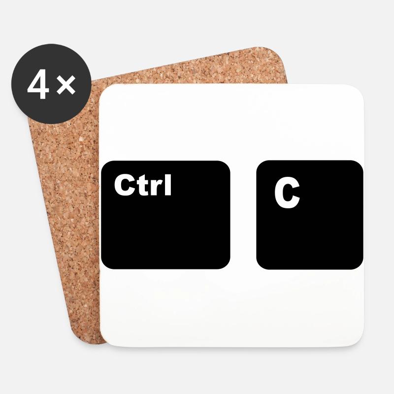 Ctrl C Copy and Paste Father and Son Partners Shi - Coasters (set of 4) - white