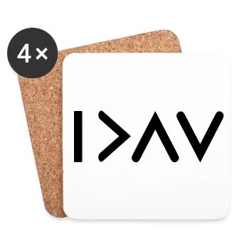 Je suis plus grand que les / mes hauts et des bas - Dessous de verre (lot de 4) - blanc - Devant