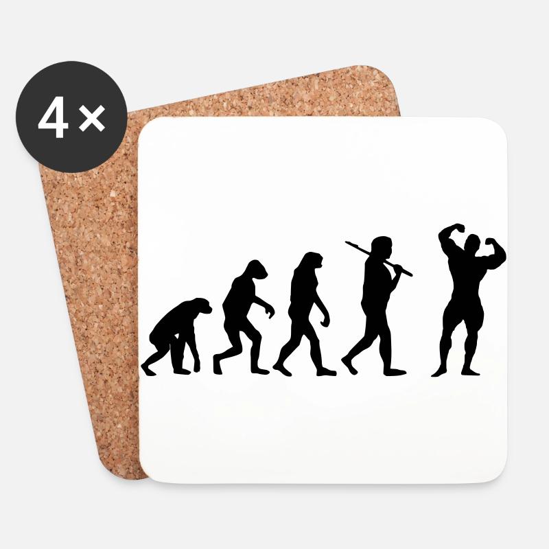 Fitness Evolution - Untersetzer (4er-Set) - Weiß