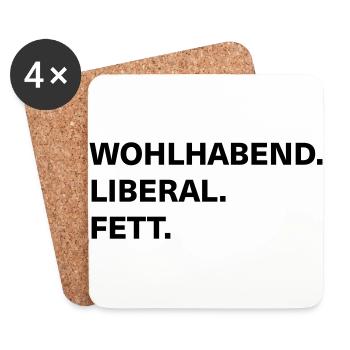 wealthy liberal fat - Coasters (set of 4) - white - Front
