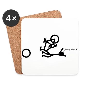 Bike Crash OK - Coasters (set of 4) - white - Front