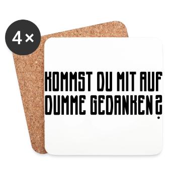 Dumme Gedanken - Untersetzer (4er-Set) - Weiß - Vorne