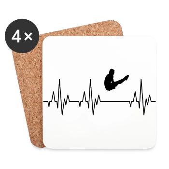 Heartbeat ECG diving divers water sports - Coasters (set of 4) - white - Front