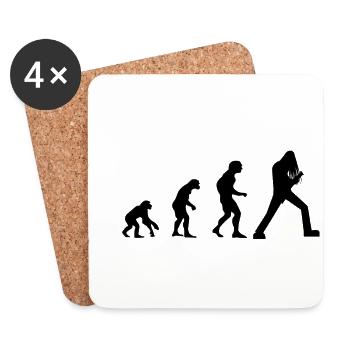 guitare evolution e-guitare e-rock metal - Dessous de verre (lot de 4) - blanc - Devant