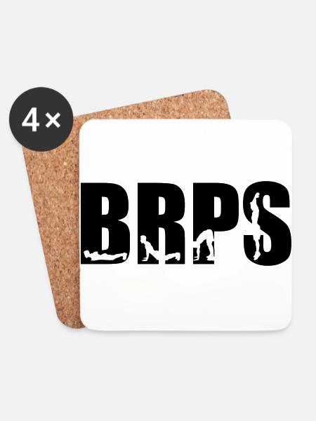 BRPS, Burpees - Untersetzer (4er-Set) - Weiß