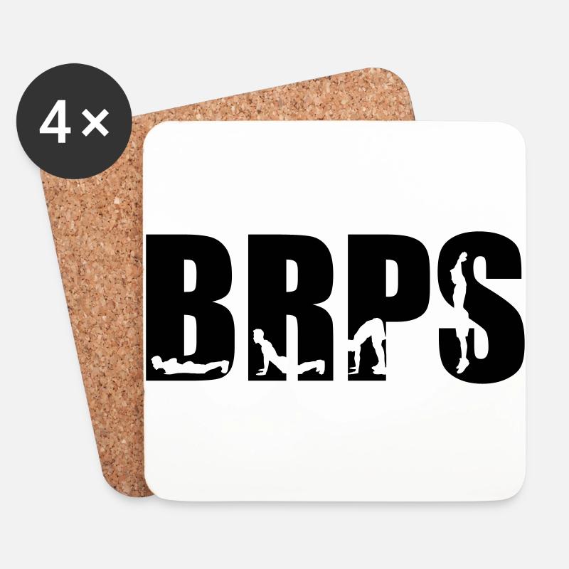 BRPS, Burpees - Untersetzer (4er-Set) - Weiß