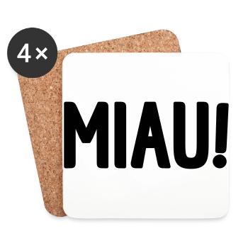 MIAU! - Untersetzer (4er-Set) - Weiß - Vorne