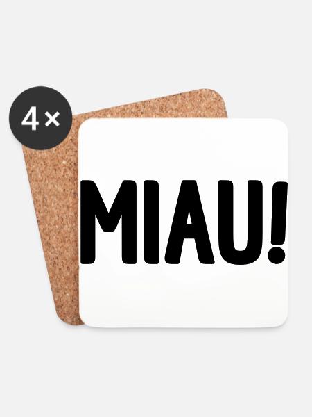 MIAU! - Untersetzer (4er-Set) - Weiß