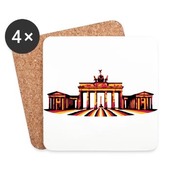 Brandenburg Gate / Brandenburger Tor (Berlin) - Coasters (set of 4) - white - Front